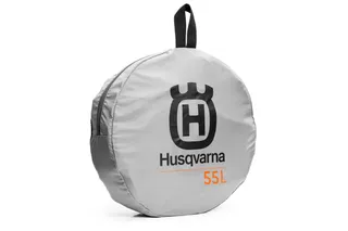 Vorderansicht einer Husqvarna 55-Liter-Aufbewahrungstasche mit Griff.