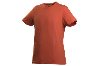 Framifrån av en enkel t-shirt med subtila designelement.