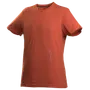 Framifrån av en enkel t-shirt med subtila designelement.