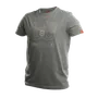Vooraanzicht van een T-shirt met een Husqvarna kettingzaagkettingontwerp.