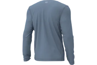Vue arrière d’une chemise de travail à manches longues avec le logo Husqvarna.