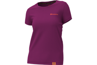Vue de face d’un t-shirt de marque Husqvarna.
