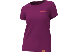 Vue de face d’un t-shirt de marque Husqvarna.