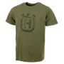 Front view of a t-shirt with Husqvarna logo.