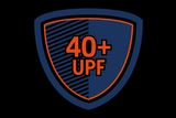 Icône affichant un écran avec le texte « 40+ UPF », indiquant le facteur de protection solaire.