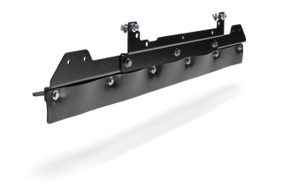 Side view of a metal mounting bracket with multiple bolts.