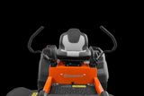 Front view of a Husqvarna ride-on mower showcasing the seat and control handles.