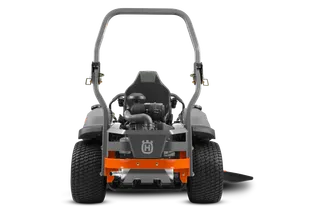 Front view of a Husqvarna commercial front mower with cutting deck.