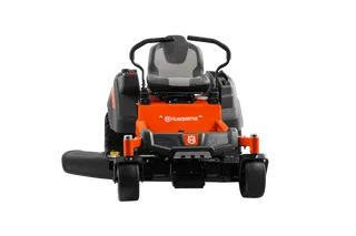 Front view of a Husqvarna ride-on mower.
