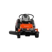 Front view of a Husqvarna ride-on mower.
