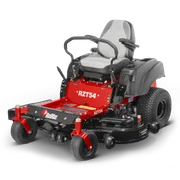 Front view of a RedMax RZT54 zero-turn mower with cutting deck.
