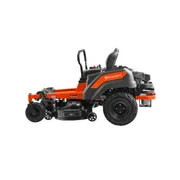 Side view of a Husqvarna zero-turn ride-on mower.