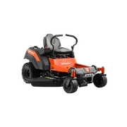 Front view of a Husqvarna ride-on mower with cutting deck.