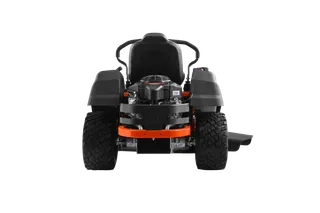 Front view of a Husqvarna ride-on lawn mower.