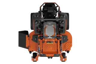 Top view of a Husqvarna commercial front mower with cutting deck.