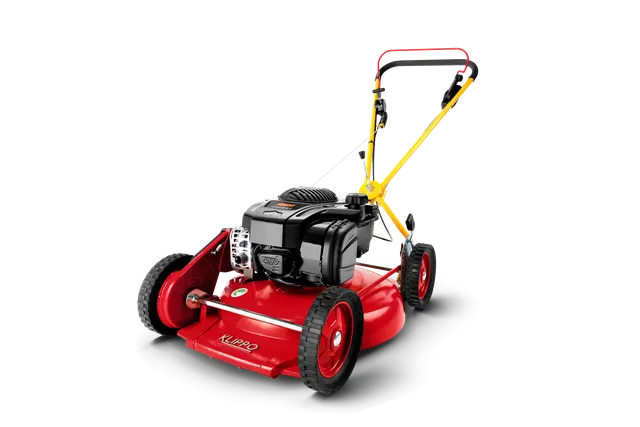 KLIPPO Champion XL S. Set fra siden af en plæneklipper med synlig motor og håndtag.
