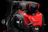 Rear view of a RedMax backpack leaf blower with ergonomic design.