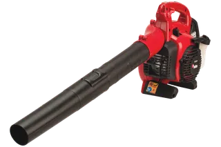 Side view of a handheld leaf blower with an extended nozzle.
