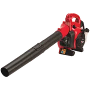 Side view of a handheld leaf blower with an extended nozzle.