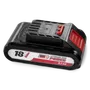 Side view of a lithium-ion battery with 18V and 2.1Ah capacity.