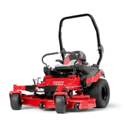 Side view of a RedMax commercial zero-turn mower with cutting deck.