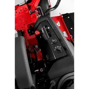 Close-up view of a control panel on a commercial mower.
