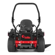 Rear view of a RedMax commercial mower with visible engine components.