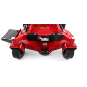 Front view of a RedMax commercial mower cutting deck with wheels.