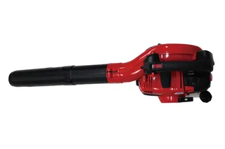 流線型デザインのリーフブロワーの側面図。