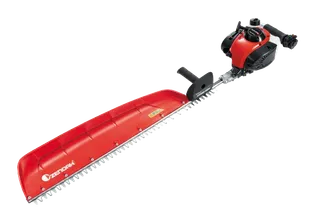 Side view of a Zenoh hedge trimmer with a protective blade cover.